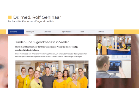 Arzt-Internetseite Dr. med. Rolf Gehlhaar