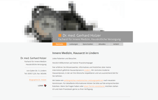 Praxishomepage Dr. med. Gerhard Holzer